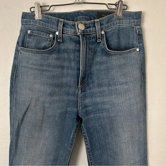 Rag & Bone Straight Leg High Rise Jeans in Rovers Medium Wash Stretch size 25 - Picture 8 of 15